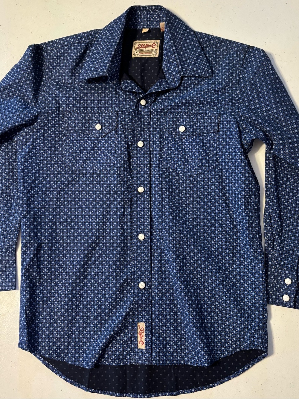 Rafter C pearl snap shirt youth size large